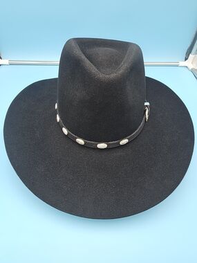 4X Stetson Black Cowboy Hat, Size 7